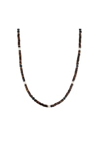 TRUE REBELS - Herren Kette aus Edelstahl in silber mit Achat - braun