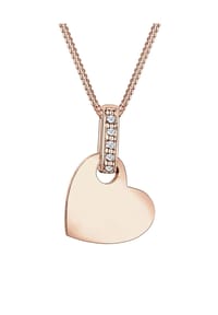 elli. DIAMONDS - Halskette Herz Liebe Diamant (0.025 Ct.) 925 Silber - Rosegold