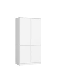 Akord - Kleiderschrank S90 mit 4 Türen und 4 Einlegeböden - artisan-eiche