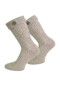 normani® - Trachtensocken mit Edelweiß-Pin - Grau