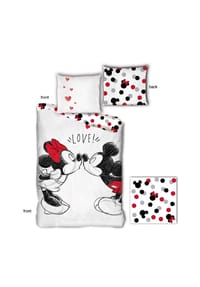 Disney - 140x200 cm, Microfaser + 65x65 cm Kissenbezug aus Bio-Baumwolle - Weiß 140X200 + 65X65CM