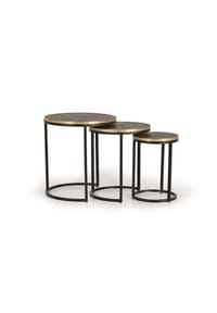 GINER & COLOMER - Bronzene Couchtische: Großer Tisch: 44 cm, Mittlerer Tisch: 38 cm, Kleiner Tisch: 28 cm – 49 x 44 x 44 - Braun