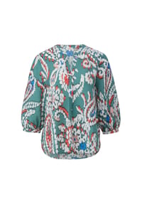 s.Oliver - Shirtbluse, Split-Neck, 3/4-Arm, für Damen - 65A1  BLUE GREEN