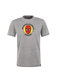 RE:COVERED - T-Shirt Marvel Spider-Man Circle Light Grey mit coolem Spider-Man-Print - Light Grey
