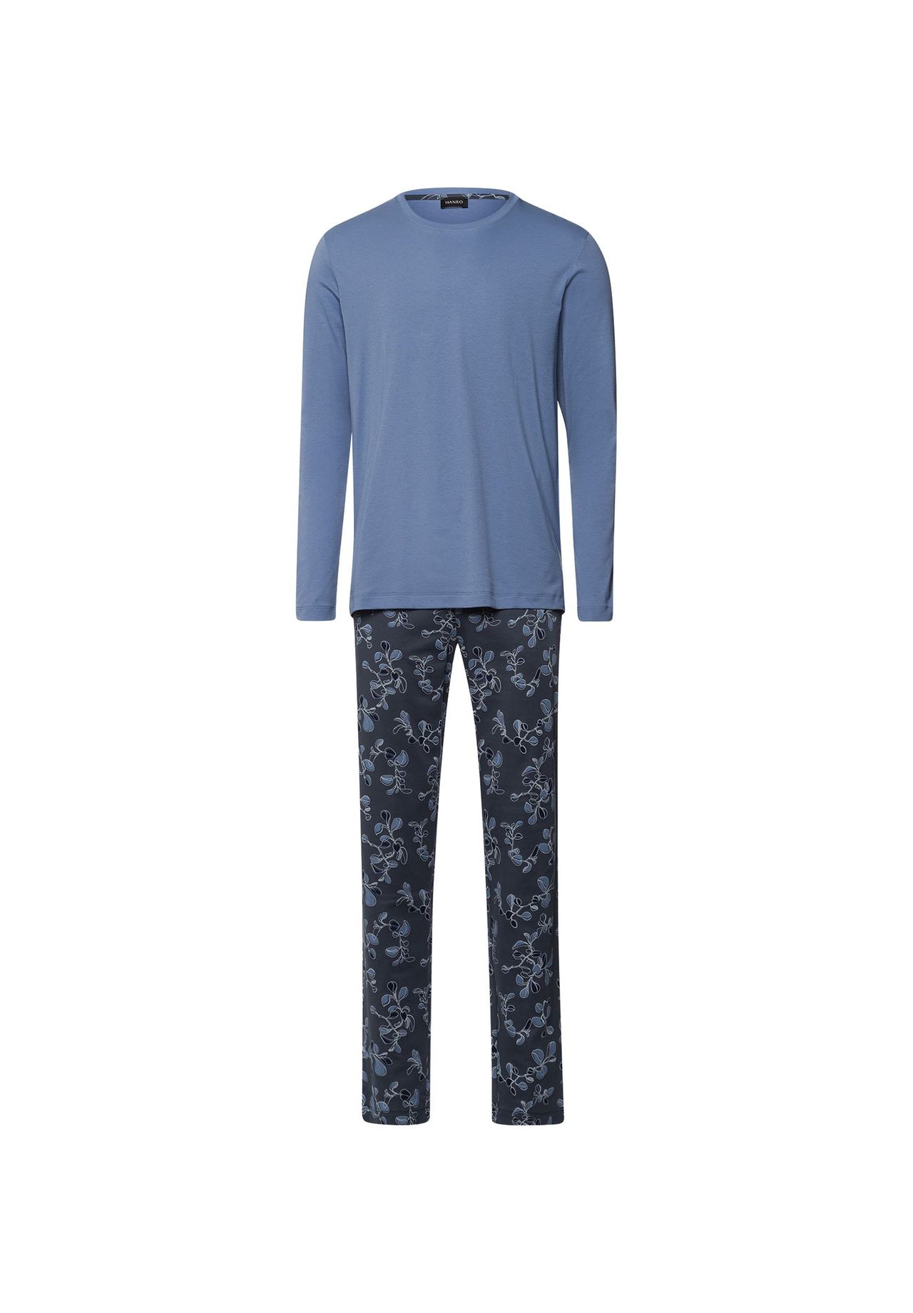Hanro Night & Day Schlafanzug Baumwolle Für Herren Blau Xxl