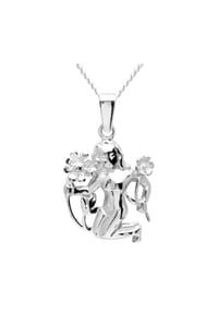 OSTSEE-SCHMUCK® - Kette mit Anhänger , Tierkreiszeichen Jungfrau , Silber 925/000 - silber