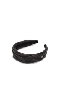 kazar - Stirnband aus Leder in Schwarz - 