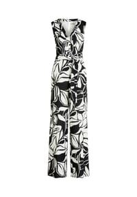 Vera Mont - Jumpsuit mit Bindegürtel - Black/Nature