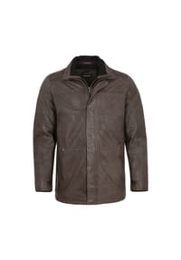 MADDOX - MADDOX - Herren Lederjacke Longjacke Parka Lammnappa stone antik - stone