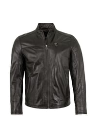 MILESTONE® - Herren Lederjacke Lammnappa schwarz - schwarz