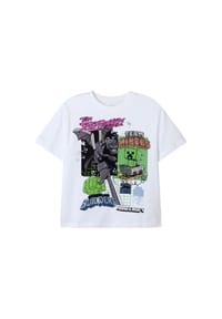 name it® - T-Shirt JAHI MINECRAFT Kurzarmshirt - weiß
