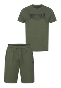 LONSDALE™ - Herren T-Shirt & Shorts Set normale Passform MOY - Beige/White