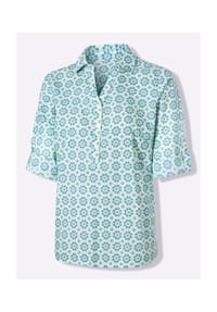 Witt - Druckbluse - weiß-pistazie-bedruckt