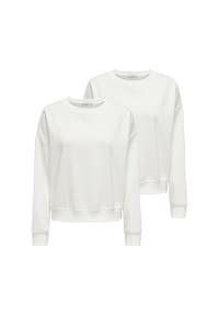 ONLY® - Damen Sweatshirt 2er Pack - ONLSWEAT LIFE CREW OVERSIZE SWT, Rundhals, Baumwoll-Mix - Blau
