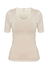 -con-ta- - Unterhemd, Kurzarm, Wollanteil, für Damen - 115 WOLLWEIß