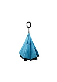 COFI - Stockschirm mit Motiven Pongee mit c-förmigen Plastikgriff - Blau 108 cm