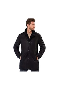 JILANI - Herren Lammfellmantel Lederjacke Lammfell schwarz - schwarz