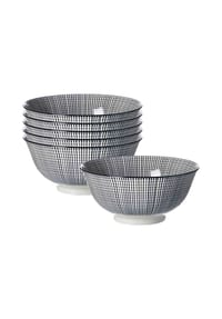 Ritzenhoff & Breker Müslischalen Takeo Stripes ø 15,5 cm 6er Set schwarz-weiß - TAKEO - schwarz-weiß