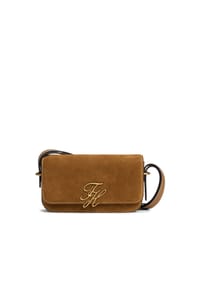 TOMMY HILFIGER - Umhängetasche, Leder, Magnetverschluss, für Damen - GB8  BROWN