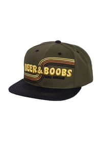 KING KEROSIN - Snapback Cap mit cooler 3D-Stickerei und Print Beer & Boobs 3D - grün