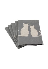 ROSS® 5 X Geschirrtuch im Set Katzenduett - Katzenduett - Anthrazit