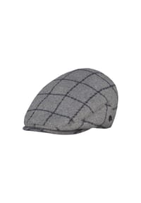 LERROS - Gatsby Schiebermütze aus kariertem Wollmischgewebe - PLATINUM GREY