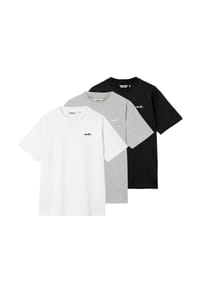 ellesse - Herren T-Shirt, 3er Pack - Zivola Tee, Kurzarm, Rundhals, Logo, Baumwolle, einfarbig - Schwarz/Weiß/Grau