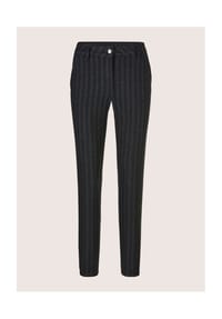 MADELEINE - Kurzgröße: Flanellhose mit schmaler Beinform - schwarz / grau