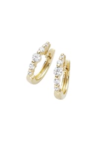 SMART JEWEL® - Creolen Zirkonia Steine, Silber 925 - gold
