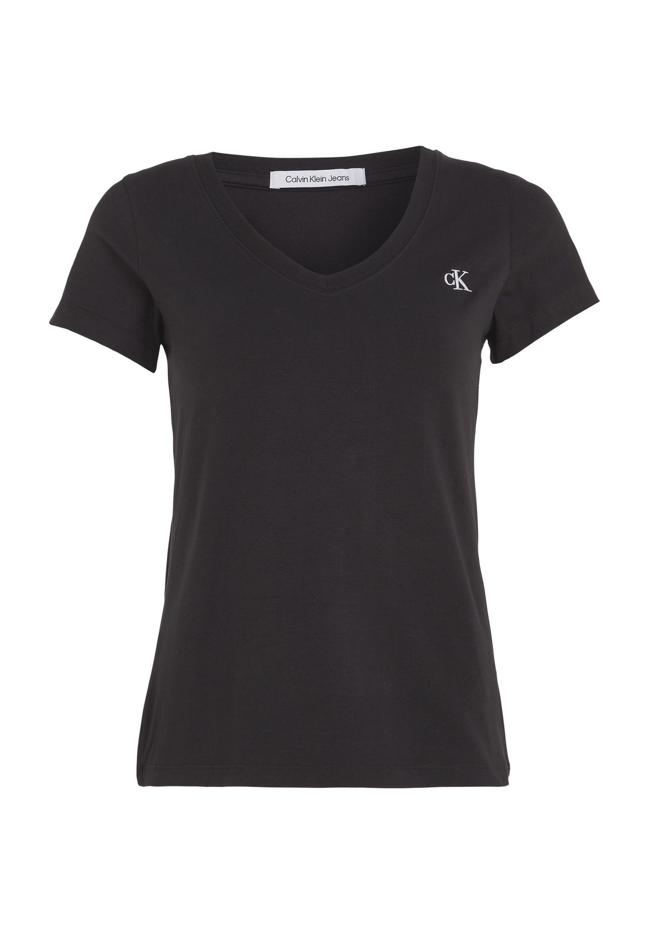 Calvin Klein Jeans T-Shirt, Logo-Detail, V-Ausschnitt, für Damen | GALERIA