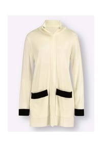 Sieh an! - Long-Strickjacke - ecru-schwarz