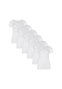 Bamboo basics© - Damen T-Shirt KATE, 6er Pack - Unterhemd, Rundhals, Single Jersey - Schwarz