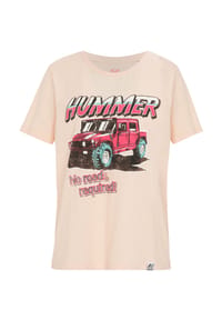 RE:COVERED - T-Shirt No Roads Required Hummer mit coolem Print - Pink