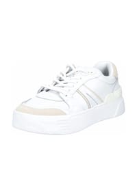 LACOSTE - Leder/Textil Sneaker - Weiß Kombi