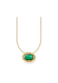 Thomas Sabo - STERLING SILVER Kette grüner Stein gold - grün, gelbgoldfarben, rot