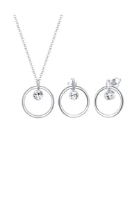 elli. - Schmuckset Kreis Geo 925 Silber, Mit Kristallen Von Swarovski® - Silber