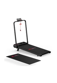 HOME FITNESS CODE - 2-in-1 Laufband T7 mit Handlauf, LED-Display, Zuhause, Trainingsmatte, Schwarz - 