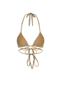 MODA MINX - Bikini Top Lumiere Seychelles mit funkelnden Anhängern - Candy Pink