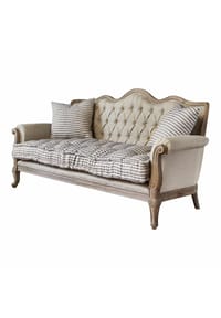 LOBERON - Sofa Malabon leinen/braun/blau - leinen/braun/blau