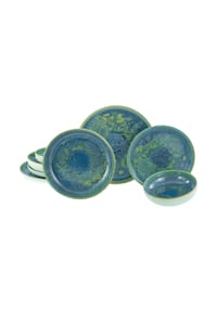 CreaTable - Yuki Grün-Blau Tellerset 8-tlg - grün