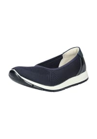 iMAC® - Lederimitat/Textil Ballerinas - Blau/Weiß