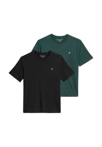 Marc O'Polo - Herren T-Shirt, 2er Pack - Kjer, Rundhals, Regular Fit, Baumwolle - Dunkelblau/Weiß