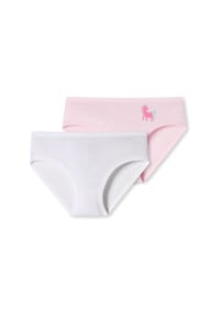 SCHIESSER - Hüftslips 2er-Pack Basic Kids - weiß/pink