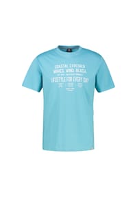 LERROS - T-Shirt aus reiner Baumwolle mit Slogan-Print, große Größen - BAY GREEN