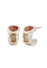 HAZE & GLORY - Ohrringe Creole Citrin Organic 925 Sterling Silber - Gold