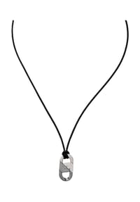 ARMANI - Herren Kette mit Anhänger, Leder und Edelstahl - SCHWARZ