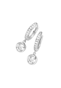 GIORGIO MARTELLO MILANO - Klappcreolen mit Behang, Zirkonia weiß, Silber 925 - weiß