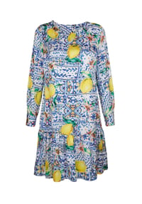 Alba Moda - Kleid in sommerlichen Dessin - blau