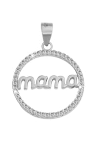 Adelia's - Damen Anhänger Mama aus 925 Silber mit Zirkonia - Silber