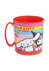 COFI - Hello Kitty Becher Mikrowellengeeigneter Kunststoffbecher 390?ml – Mot - Rot 9x8x11cm